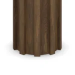 base of the Selene Side Table, a refined side table by Nolita Harbour that combines a marble top and walnut base for a calm presence.