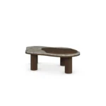 Deolin Coffee Table by Nolita Harbour, modern coffee table with marble top and walnut inlay.