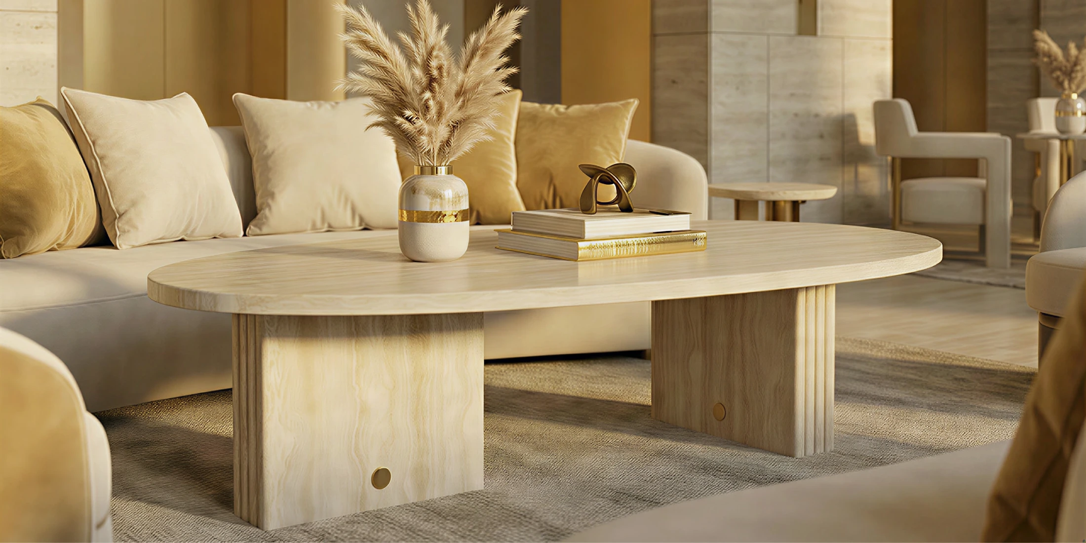 living room designed by Nolita Harbour, with a landi coffee table whose geometry balances presence and spatial flow.