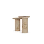 Léora Side Table, a contemporary side table by Nolita Harbour in poplar root, with a composed and grounded form.
