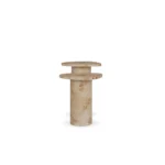 Léora Side Table, a sculptural side table by Nolita Harbour in poplar root, with rich texture and cylindrical design.