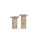 Léora Side Table, a modern side table by Nolita Harbour in poplar root wood, with a balanced architectural silhouette.