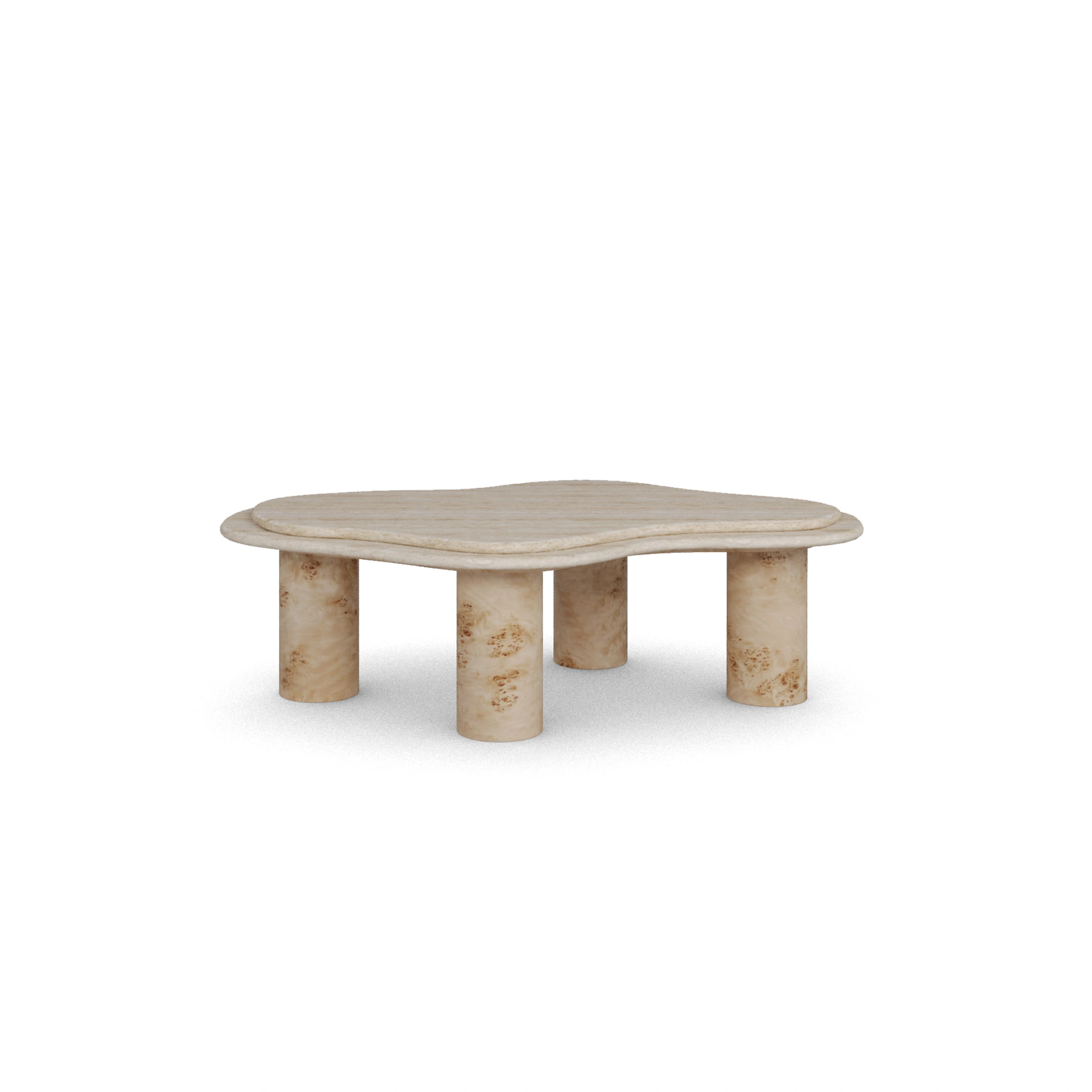 maelis-coffee-table-4-back-view-2-nolita-harbour Maelis Coffee Table by Nolita Harbour, a coffee table in poplar root wood with layered natural stone tops.