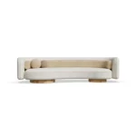 Bénice contemporary sofa by Nolita Harbour, curved upholstered sofa in fabric with elegant flow and balanced proportions.