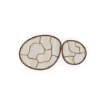 Calienne Coffee Table by Nolita Harbour, a designer table with a stone top, walnut border, and brass accents.