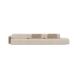 Malora luxury sofa by Nolita Harbour, curved modular sofa in fabric with continuous seat and refined, modern presence.