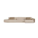 Malora sectional sofa by Nolita Harbour, modular upholstered sofa in fabric with smooth curves and cohesive design.