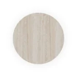 Roselle Dining Table, a sculptural dining table by Nolita Harbour in stone, walnut, and brass, with a fluted base.