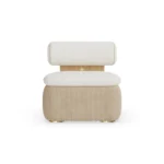 Galène luxury armchair by Nolita Harbour, upholstered chair with rounded form and bold sculptural silhouette.