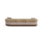 Velora curved sectional sofa by Nolita Harbour, upholstered sofa with low profile and sculptural rounded backrests.