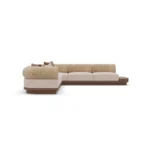 Velora designer sofa by Nolita Harbour, upholstered sectional with clean lines, soft curves, and architectural base.
