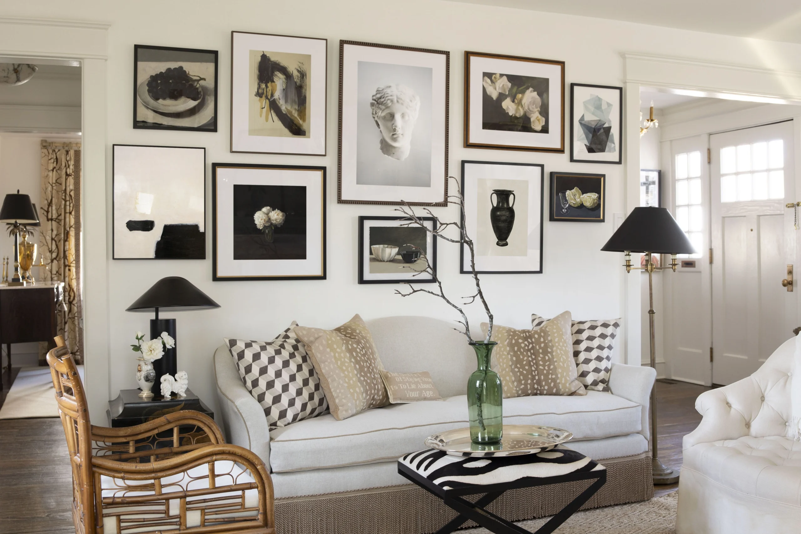 Bright and sophisticated luxury living room interiors demonstrating proportion in interior design, featuring carefully scaled sofas, statement coffee tables, layered rugs, curated artwork, and expansive layouts that illustrate how furniture size for large rooms shapes a balanced and elegant luxury living room layout.