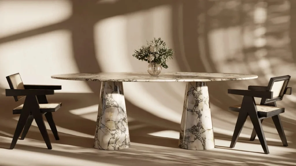 Architectural furniture inspired by Bauhaus design and contemporary sculptural furniture within modern architectural interiors, showcasing the evolution from modernist Bauhaus furniture to Brooklyn design studios.