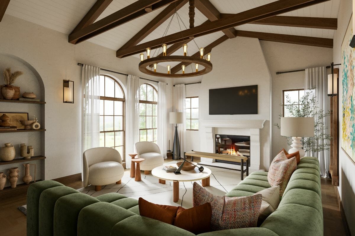 Contemporary Mediterranean house interior featuring natural materials, warm neutral tones, open-plan living spaces, and indoor-outdoor connection reflecting modern luxury interior lifestyle design principles.
