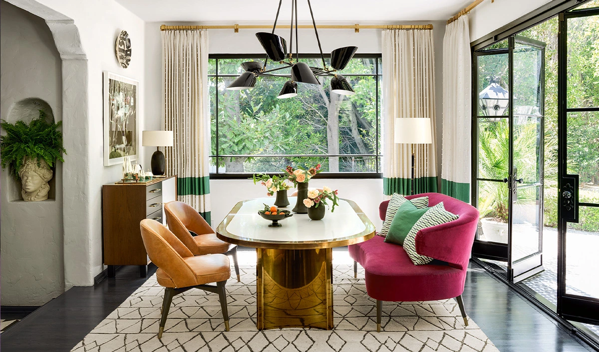 An interior dining room design, by Martyn Lawrence Bullard.