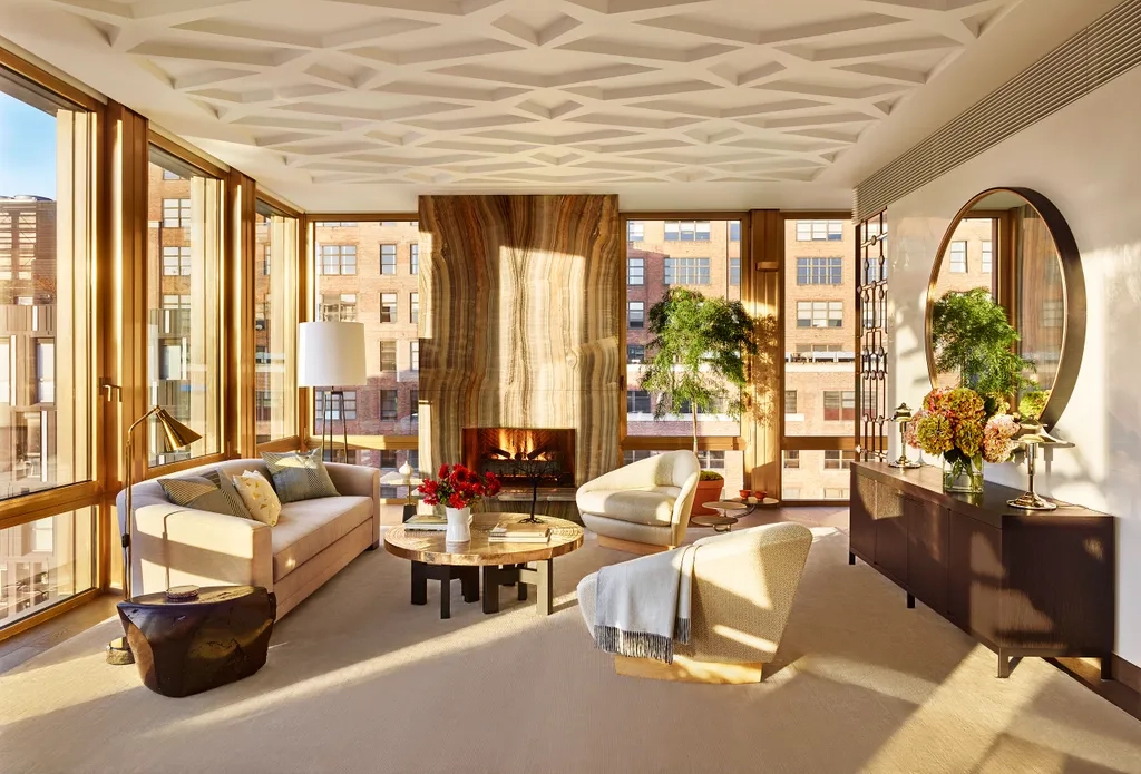 An upscale contemporary indoor layout perfectly illustrating the prestige of Bespoke Interior Architecture.