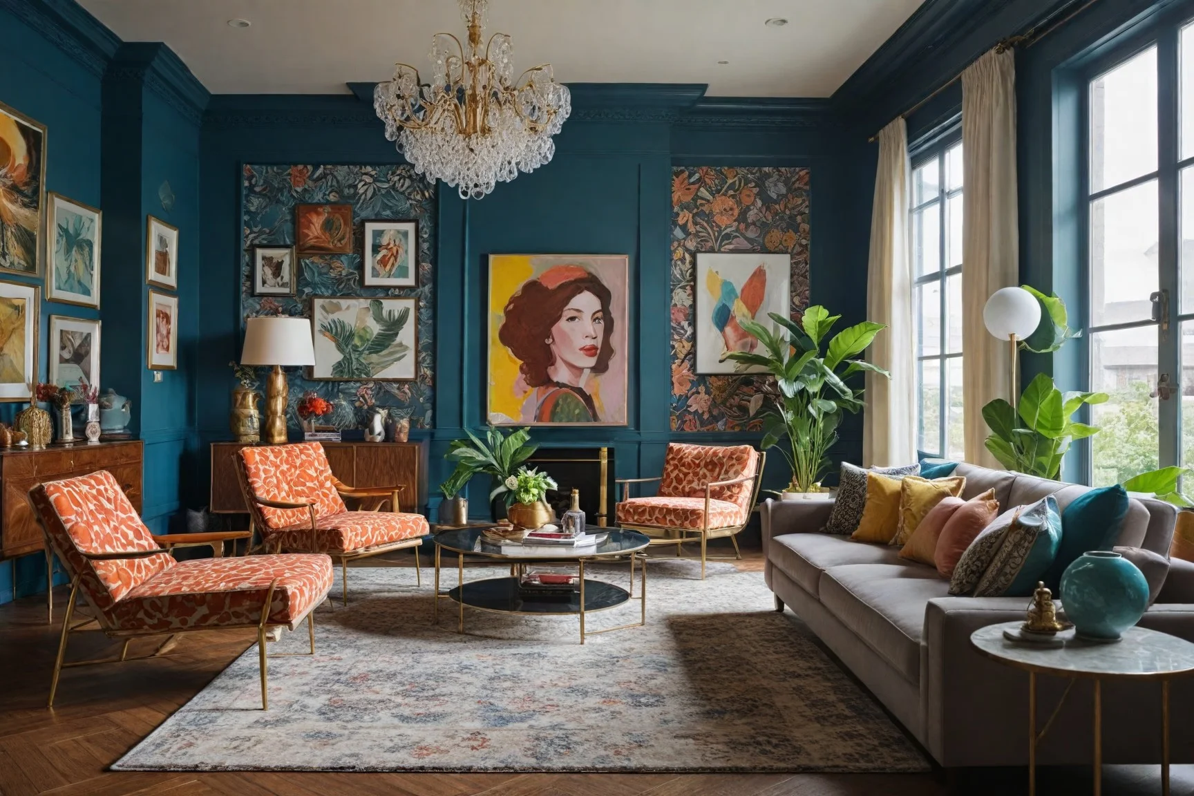 A room designed with maximalism in mind