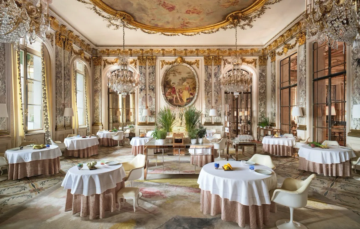 Restaurant by Alain Ducasse inside Le Meurice, one of the best luxury hotels in Paris.